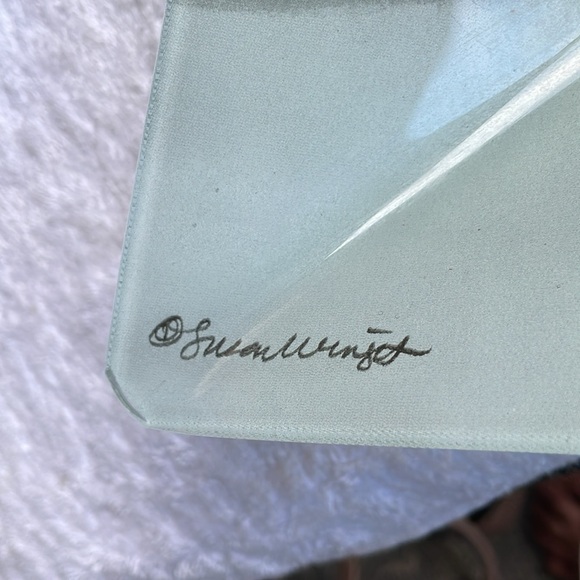 Susan Winget Square 5 set Glass Bowl JOY Candy Cane Snowman Cardinal Candy Salad - Picture 3 of 9